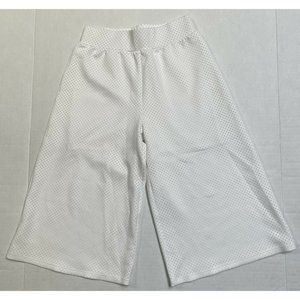Zella Culottes Wide Leg Mesh Capri Pants White Girls M (8/10)